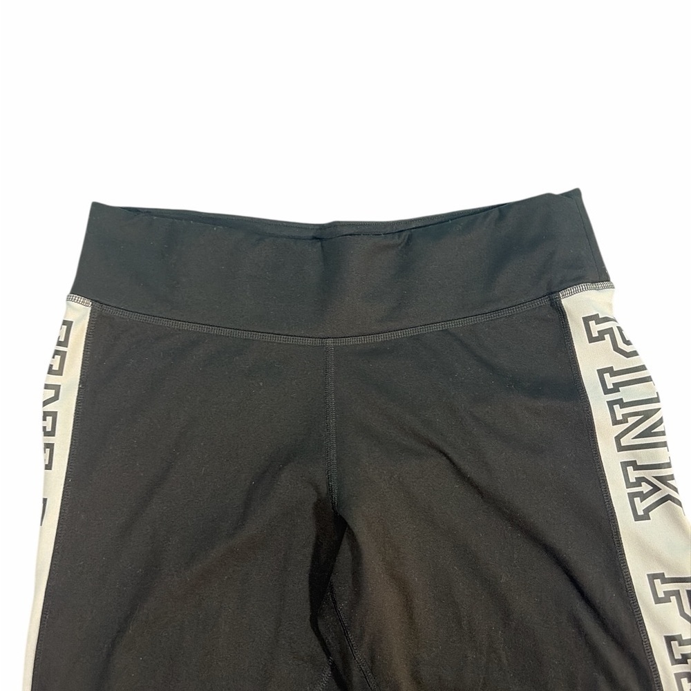 PINK Ultimate Leggings UY2K track pant Black snap side Logo wide leg pocket L - Picture 11 of 14